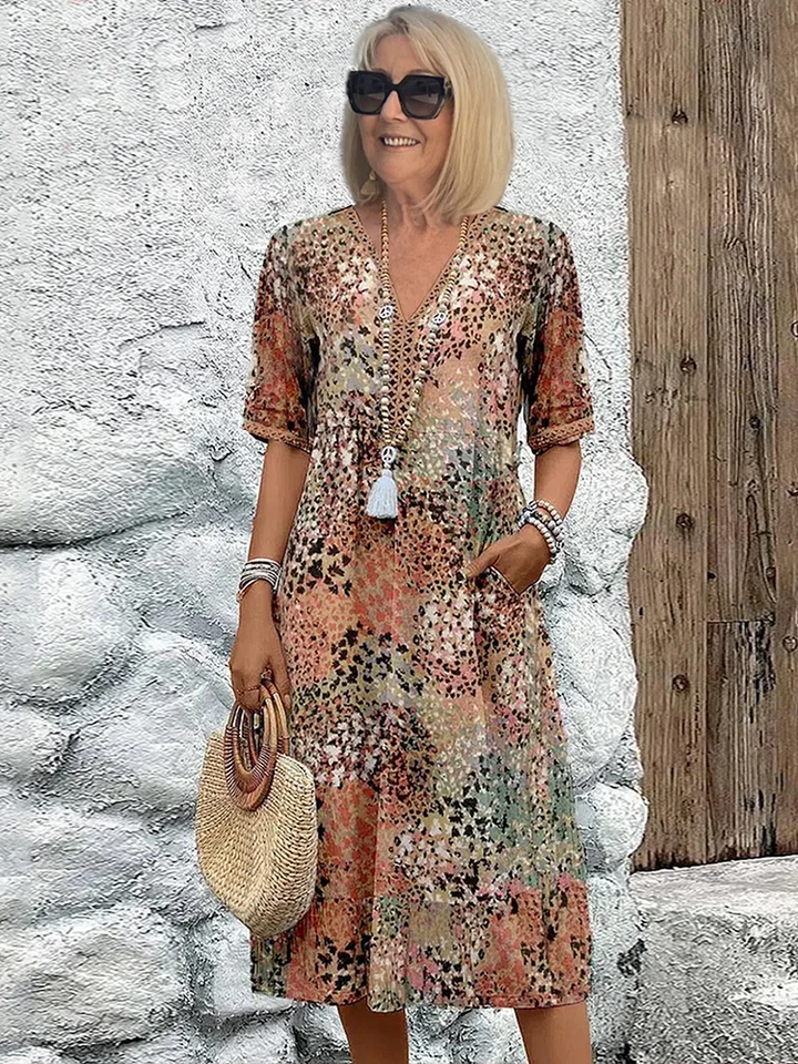 Domitila Rosa | Vestido midi estampado