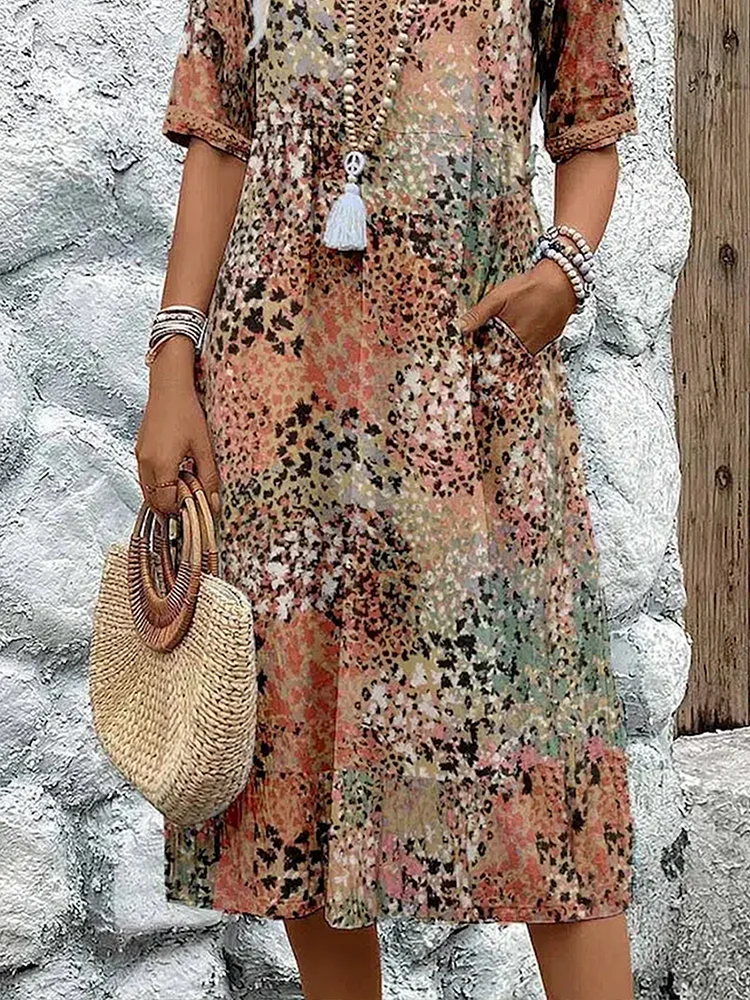 Domitila Rosa | Vestido midi estampado