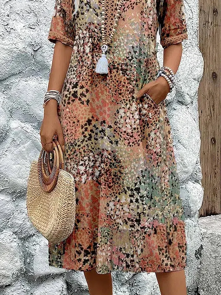 Domitila Rosa | Vestido midi estampado