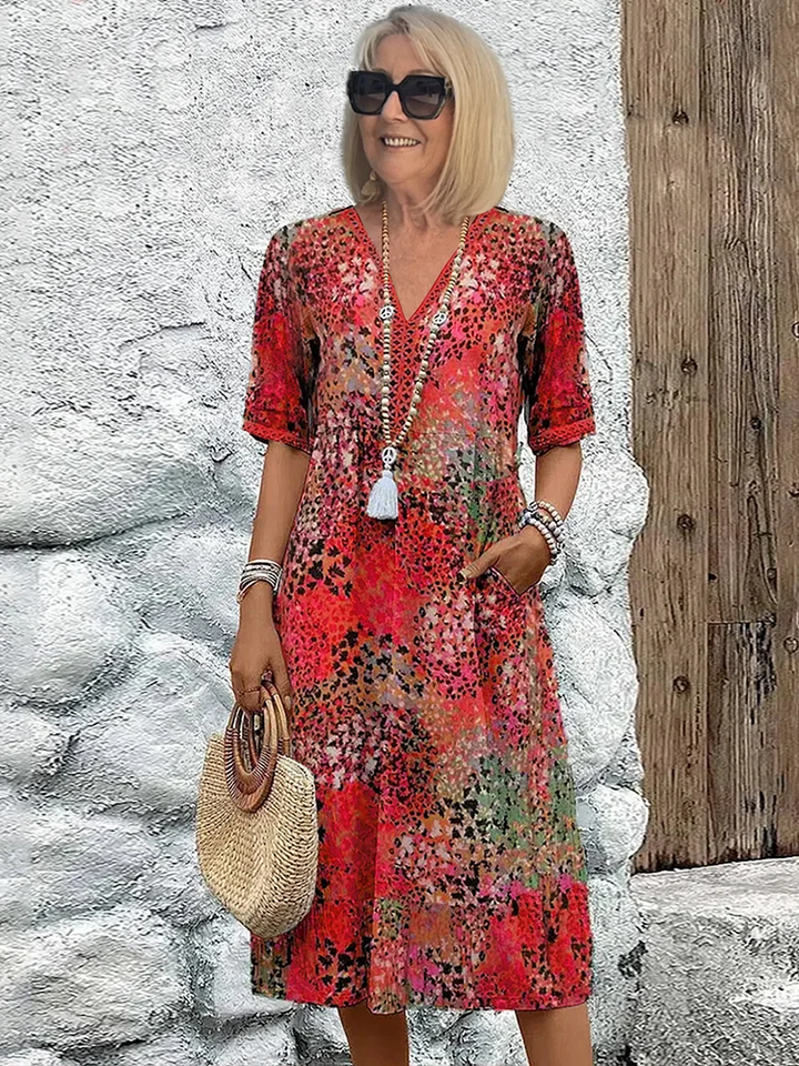 Domitila Rosa | Vestido midi estampado