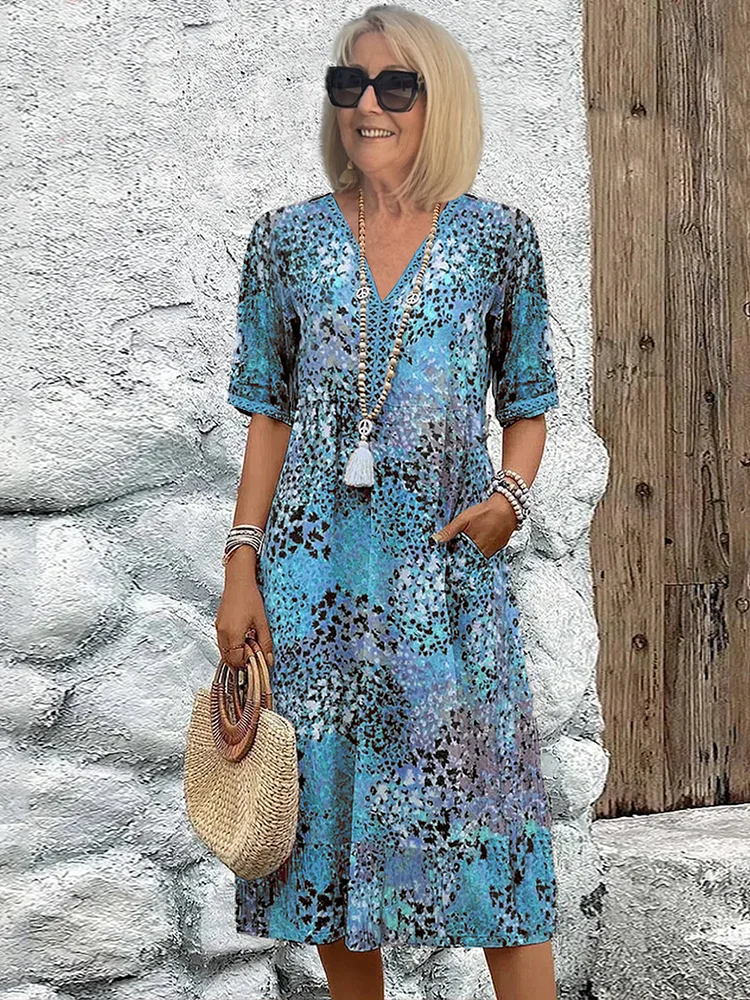 Domitila Rosa | Vestido midi estampado