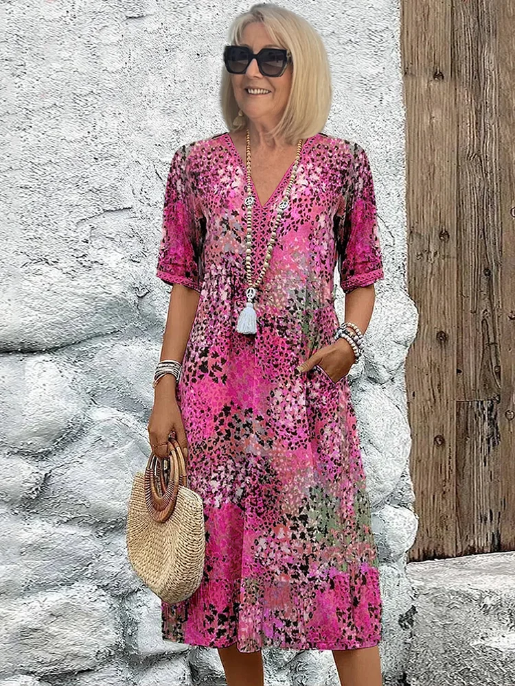 Domitila Rosa | Vestido midi estampado