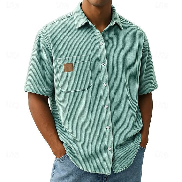 Benicio | Camisa de manga corta con textura acanalada