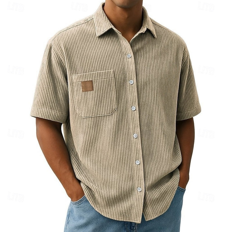Benicio | Camisa de manga corta con textura acanalada