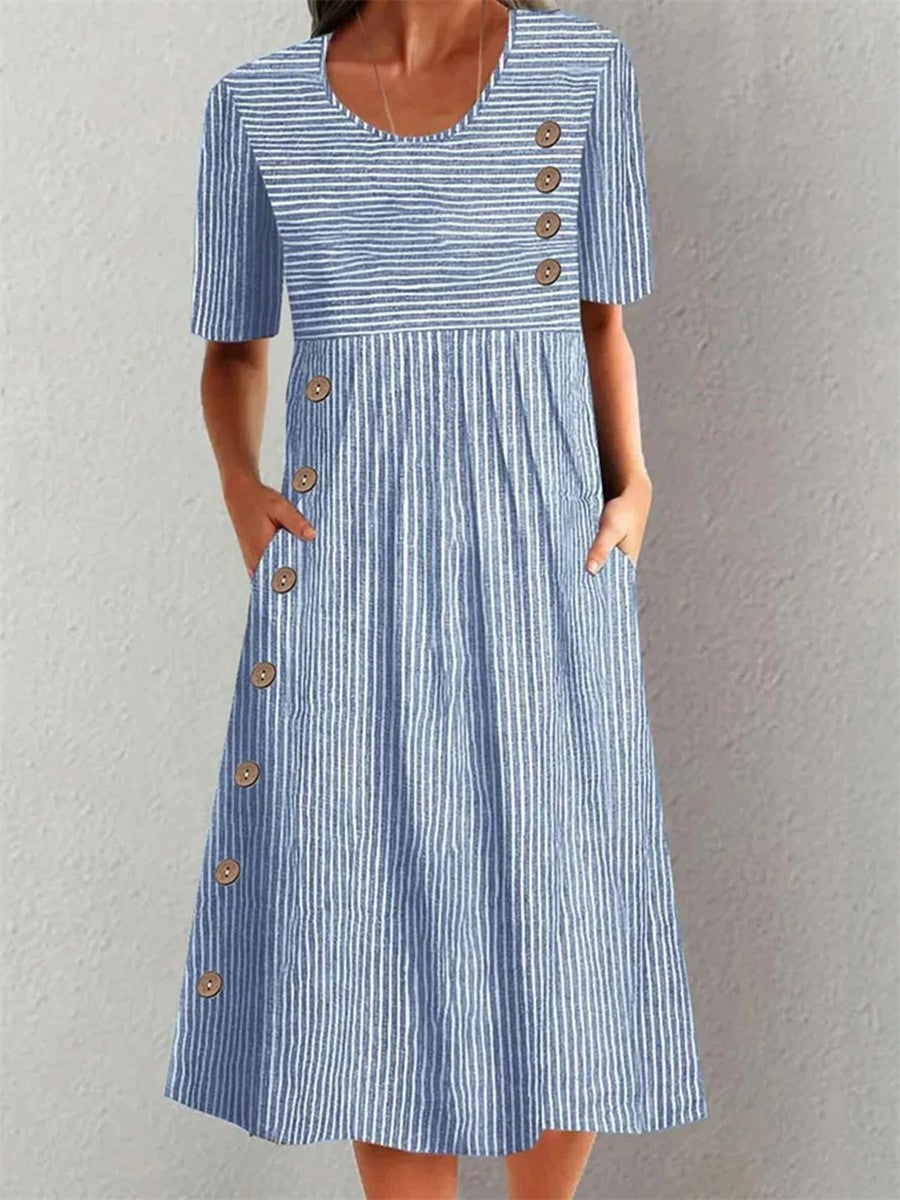 Rosa María | Vestido midi a rayas