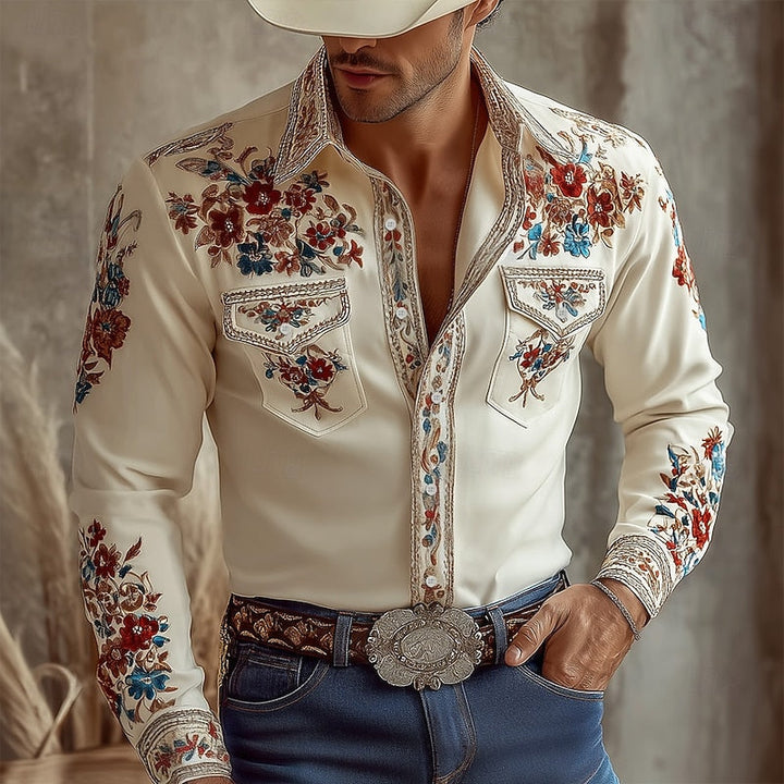 Aniceto | Camisa bordada estilo western