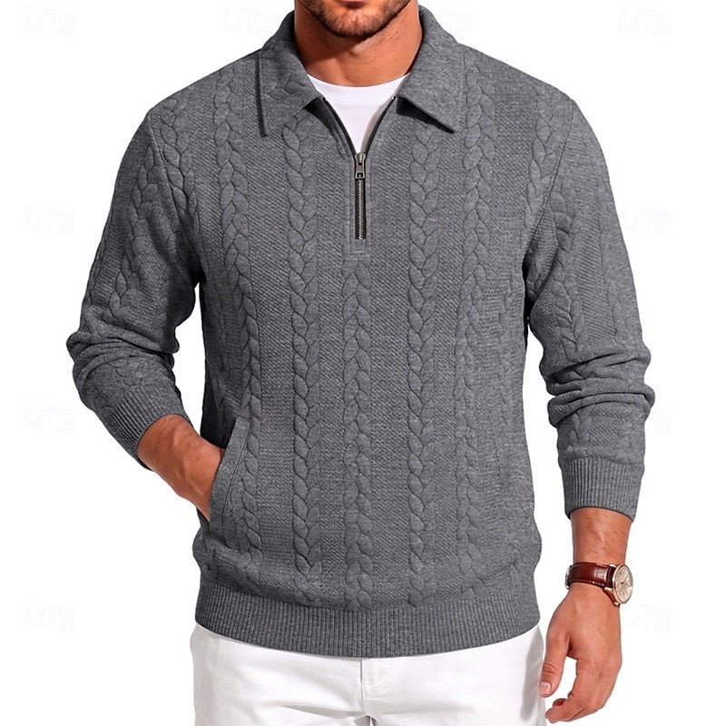Danilo | Sweater texturado con cierre al cuello