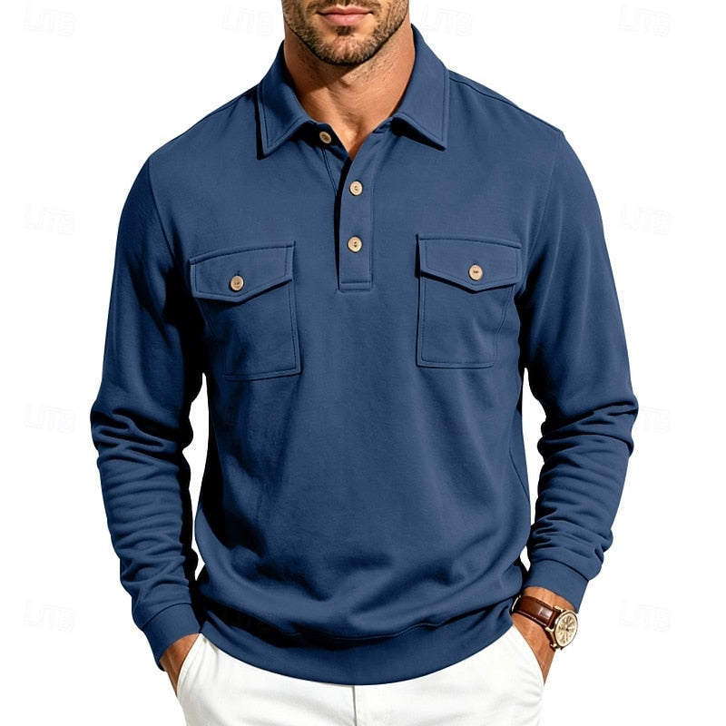 Lorenzo | Polera polo manga larga con bolsillos
