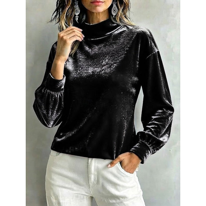 Norma | Blusa cuello alto de terciopelo