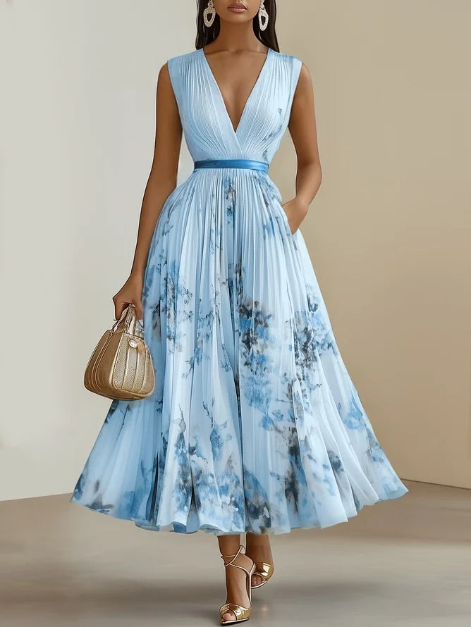 Jeannette | Vestido largo sin mangas con escote en V