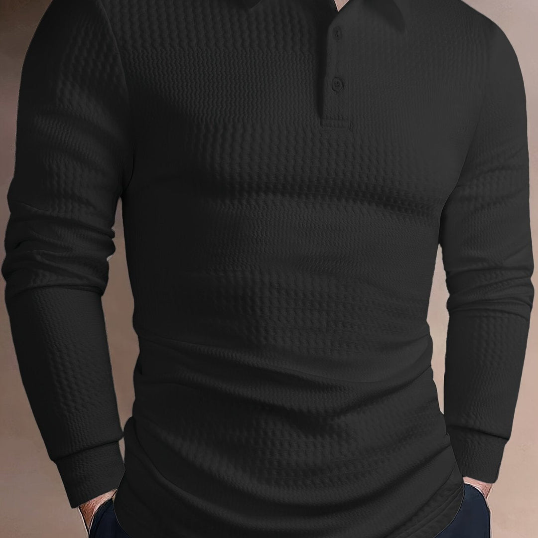 José | Polera polo texturada de manga larga