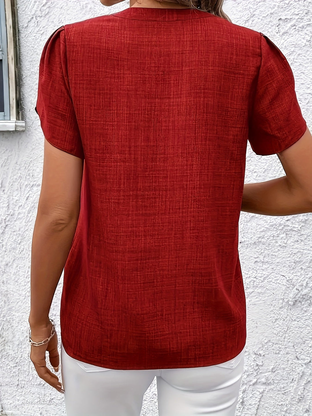 Magaly | Blusa manga pétalo con escote en V