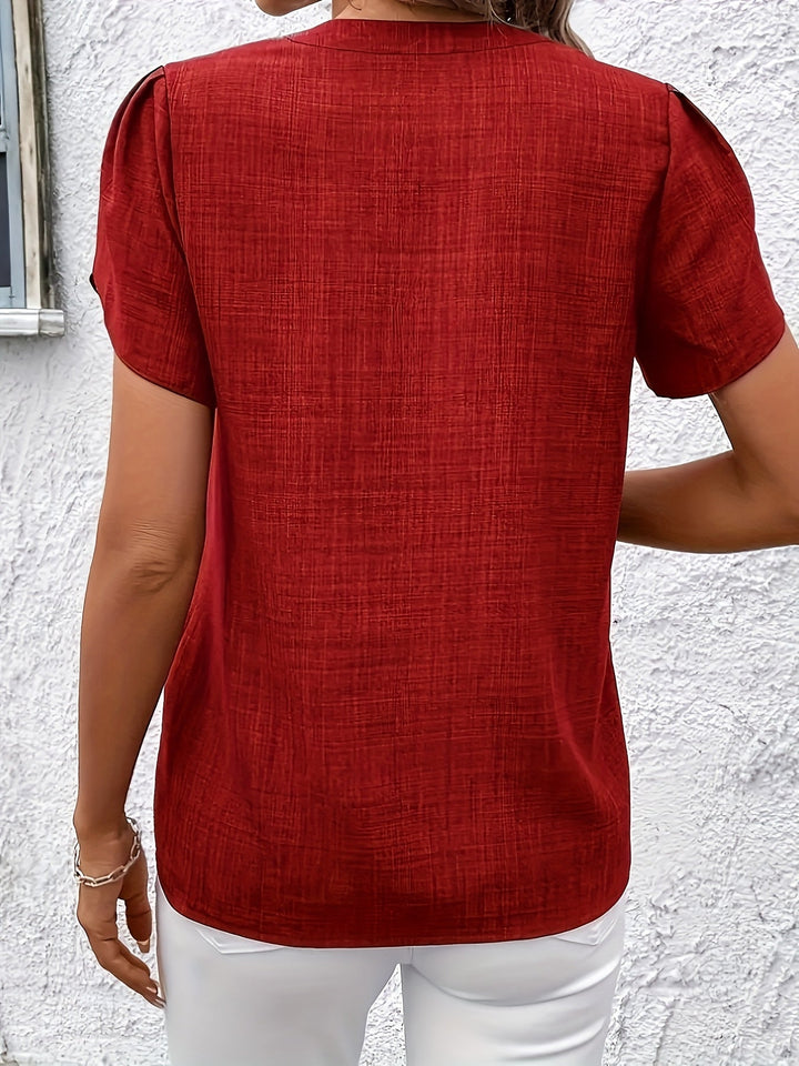 Magaly | Blusa manga pétalo con escote en V