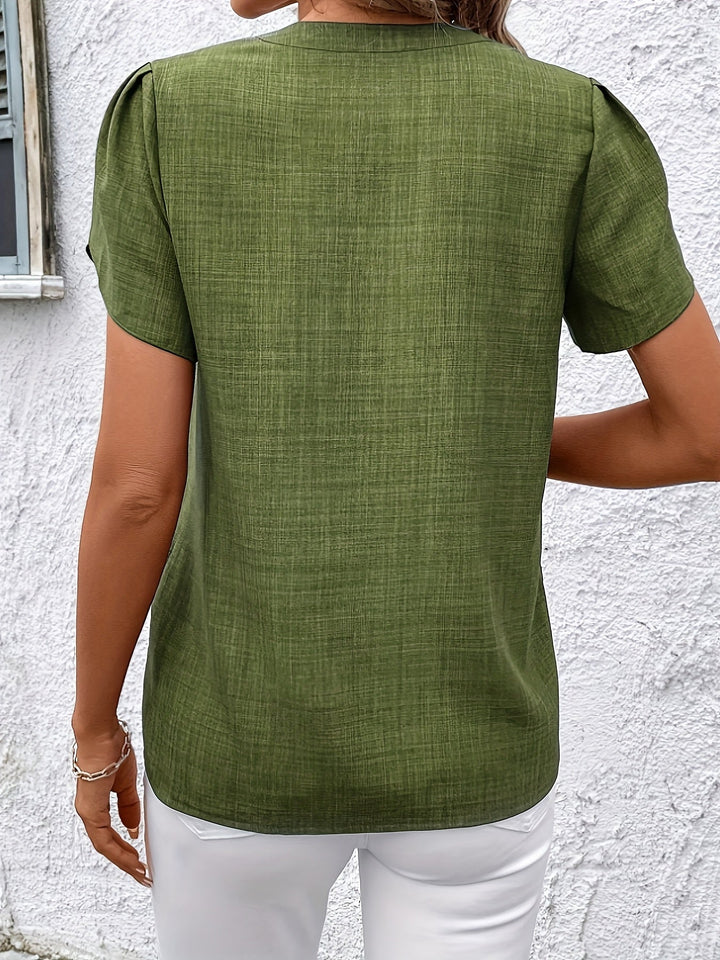 Magaly | Blusa manga pétalo con escote en V