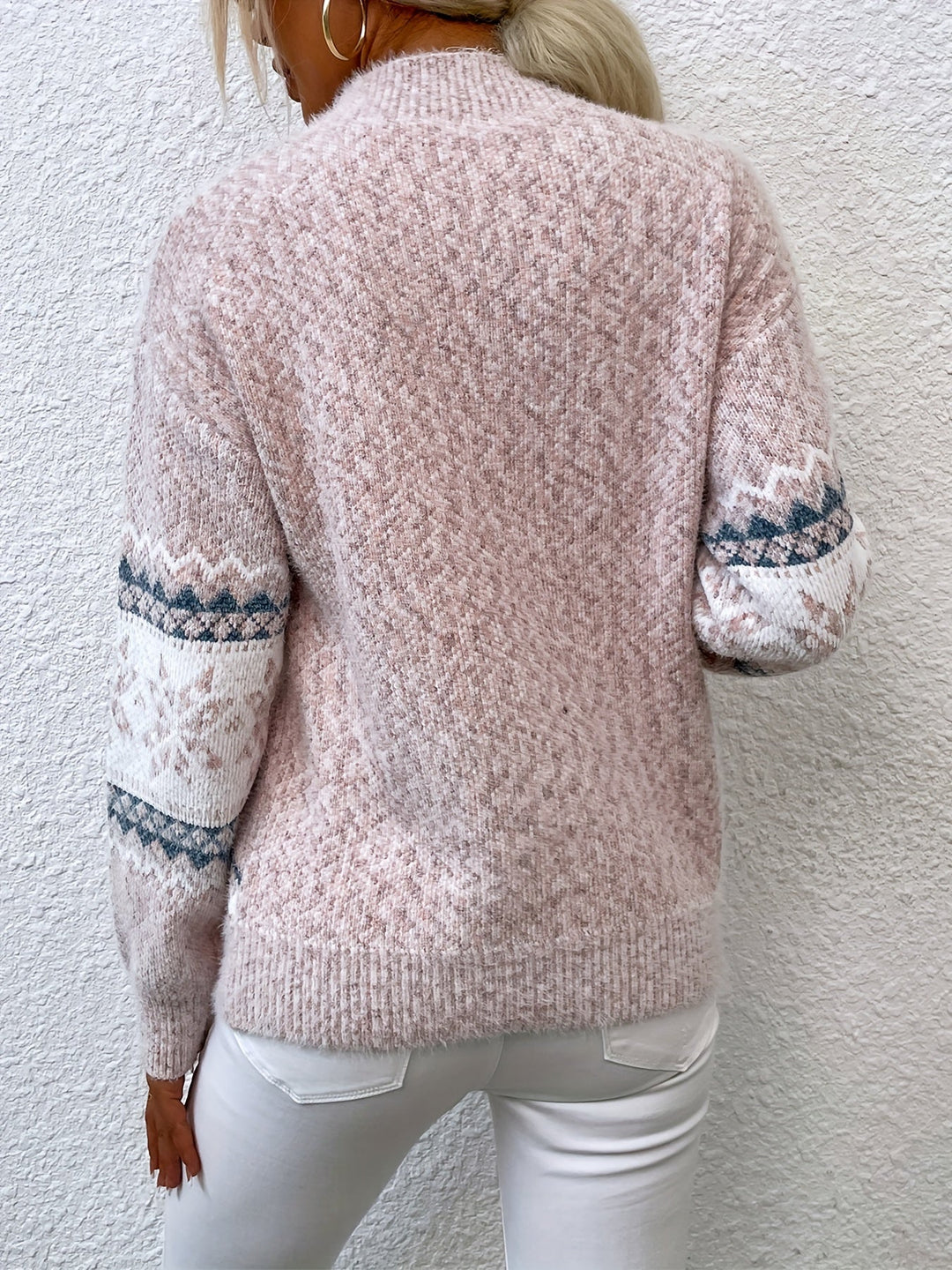 Melania | Sweater cuello alto de copos de nieve