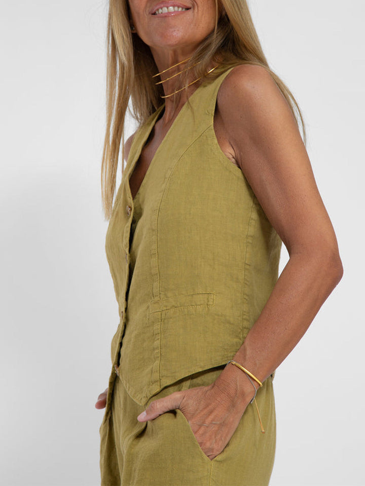Poulette | Conjunto de chaleco sin mangas y pantalón de pierna ancha