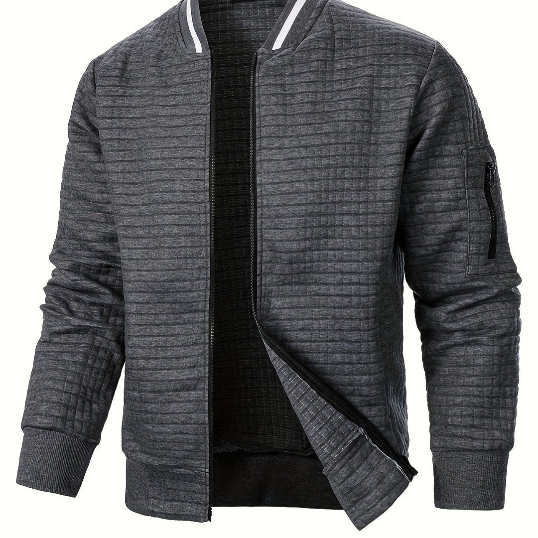 Anthony | Chaqueta bomber con textura y cierre completo