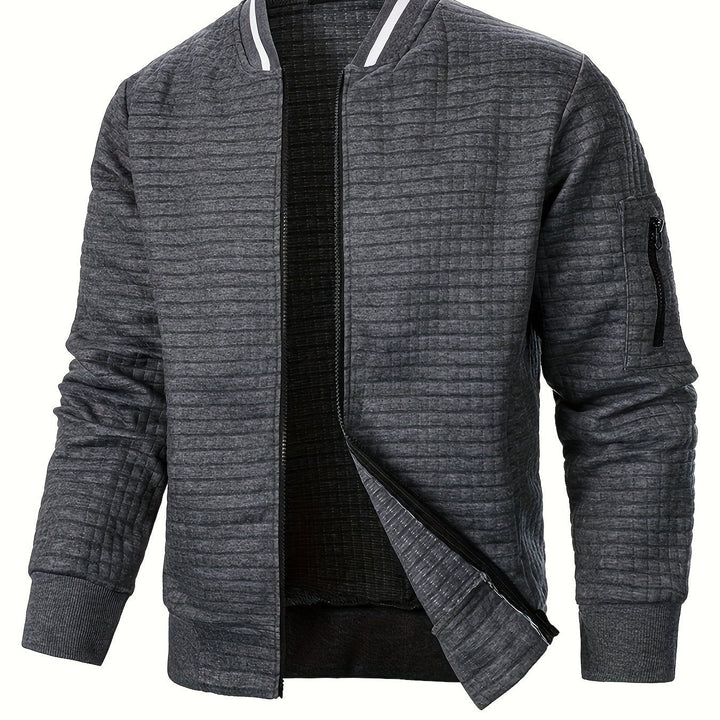 Anthony | Chaqueta bomber con textura y cierre completo