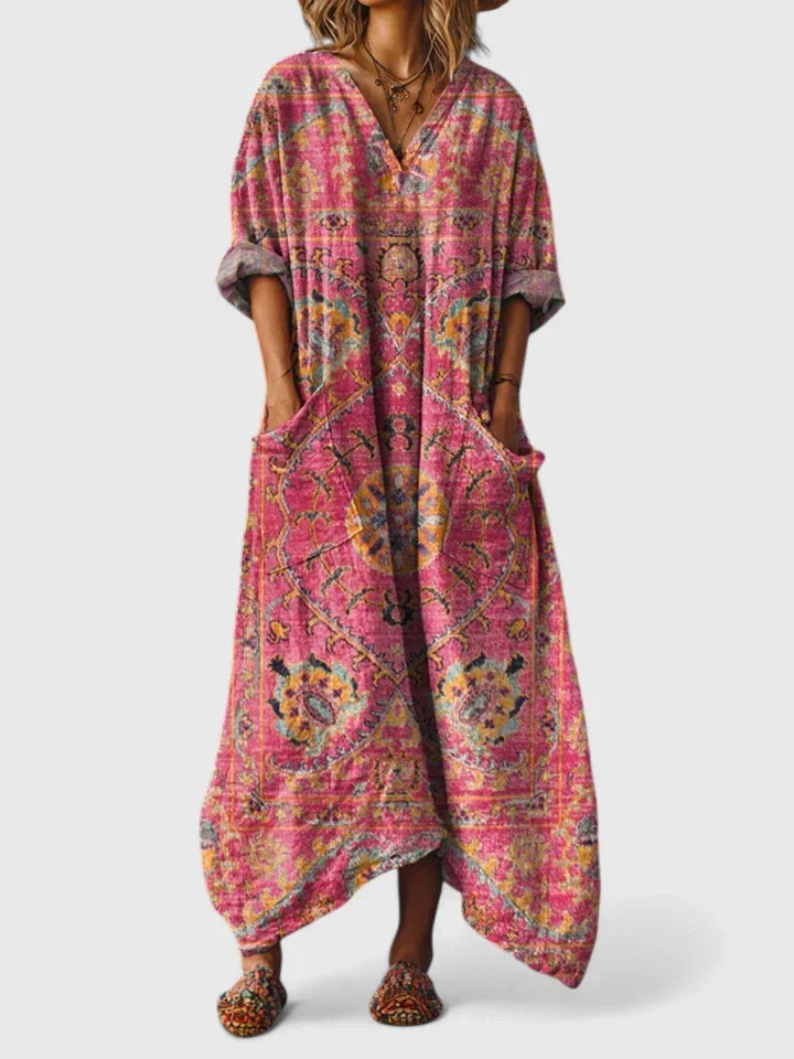 Fresia | Vestido largo oversize con bolsillos