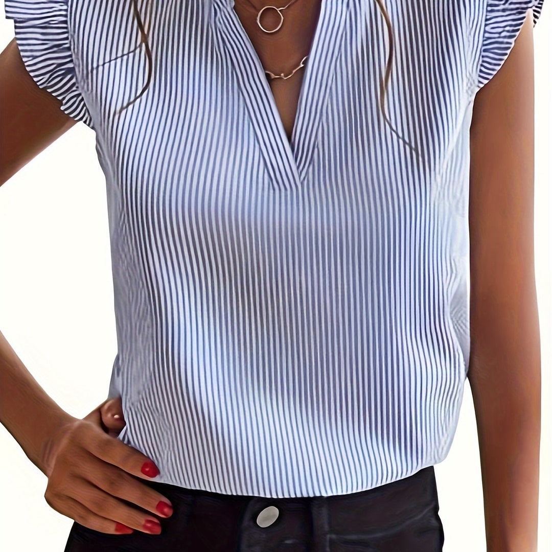 Ivette | Blusa de rayas con mangas de vuelo