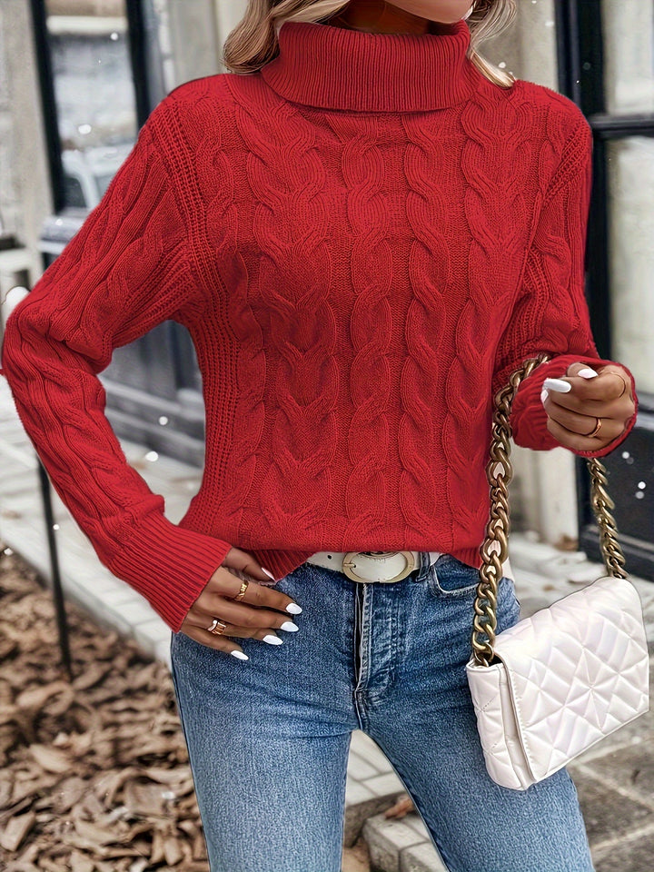Sarai | Sweater de punto trenzado cuello alto