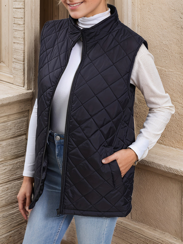 Arlette | Chaleco largo acolchado rombos