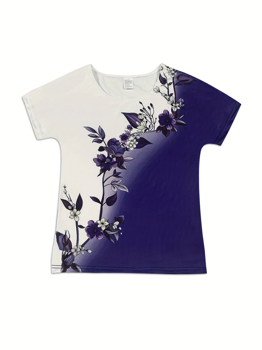Sujey | Polera floral cuello redondo