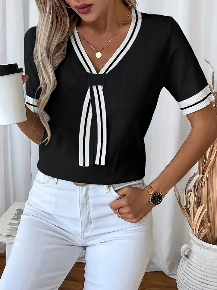Noemí | Sweater manga corta cuello V