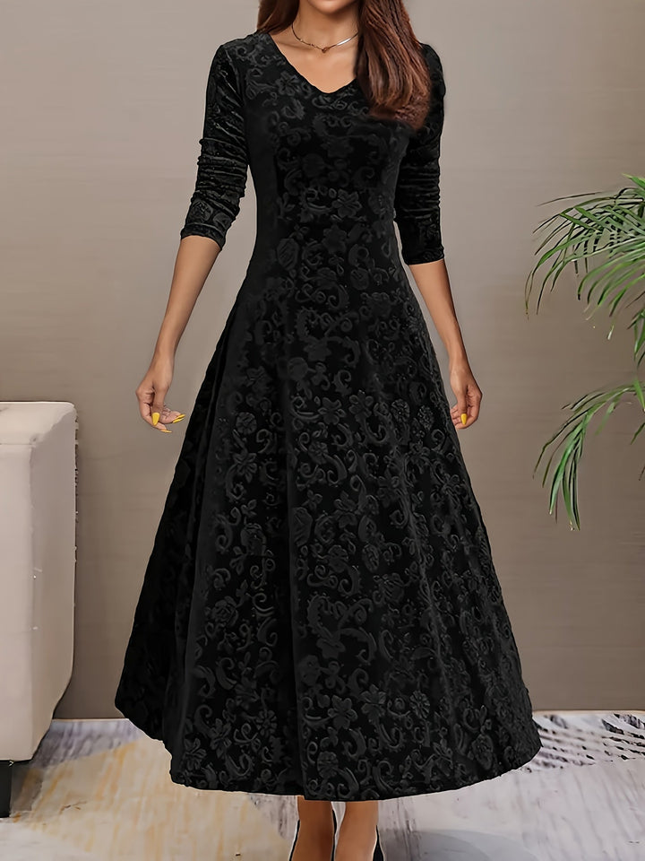 Elena | Vestido midi elegante de manga larga