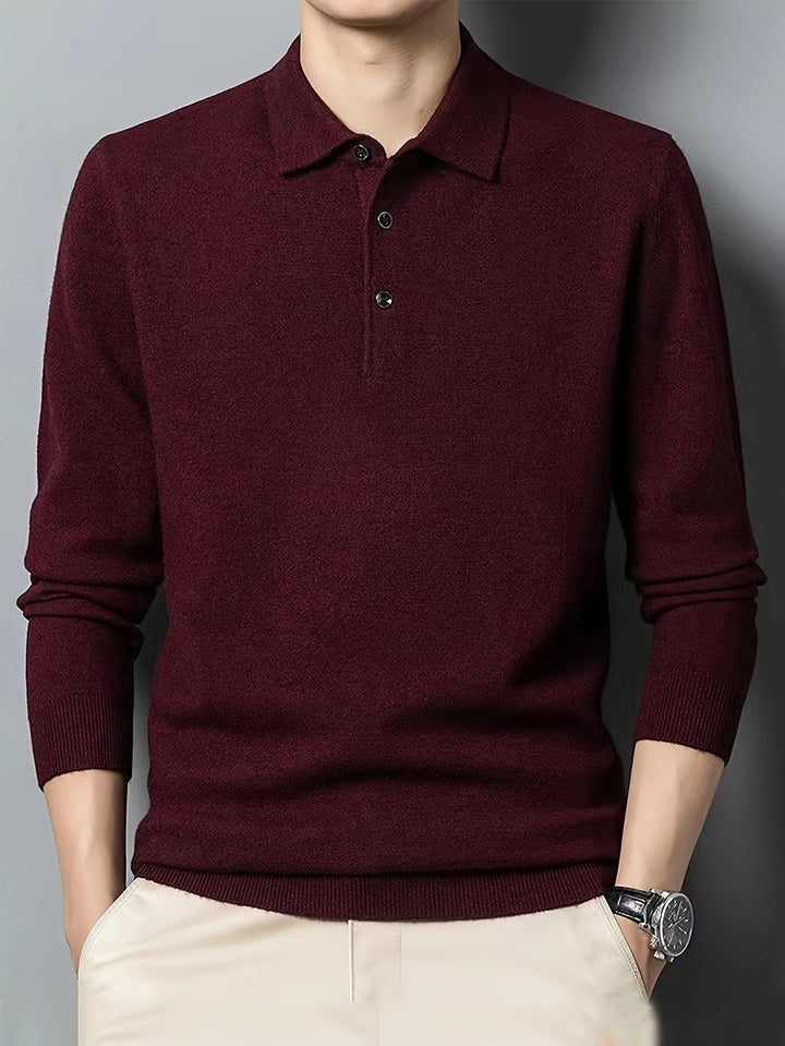 Anthony | Polera polo de punto manga larga