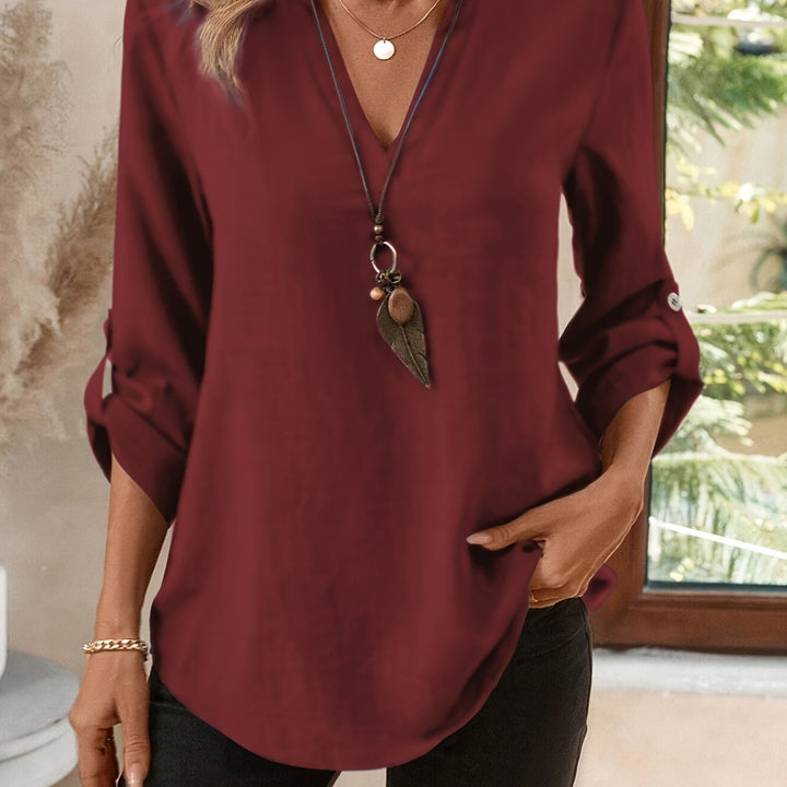 Evelyn | Blusa cuello V manga larga