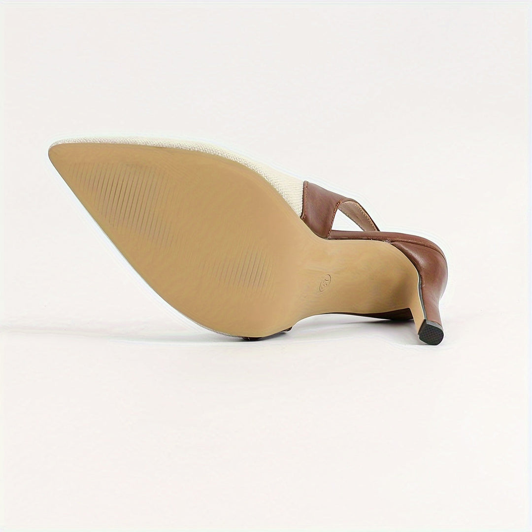 Natalia | Zapatos de taco slingback en contraste