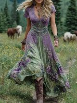Digna | Vestido largo floral degradé