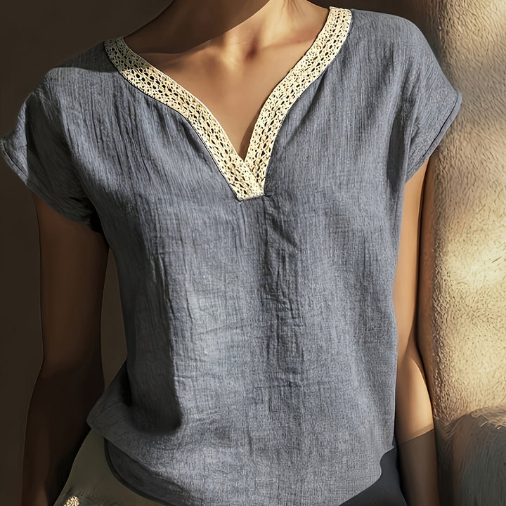 Maritza | Blusa escote en V con encaje