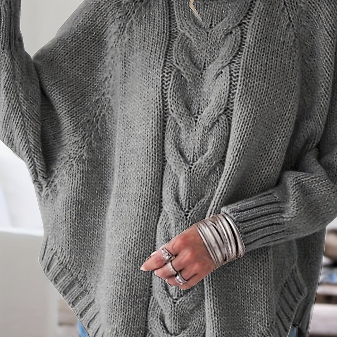 Eugenia | Sweater de punto trenzado con cuello alto
