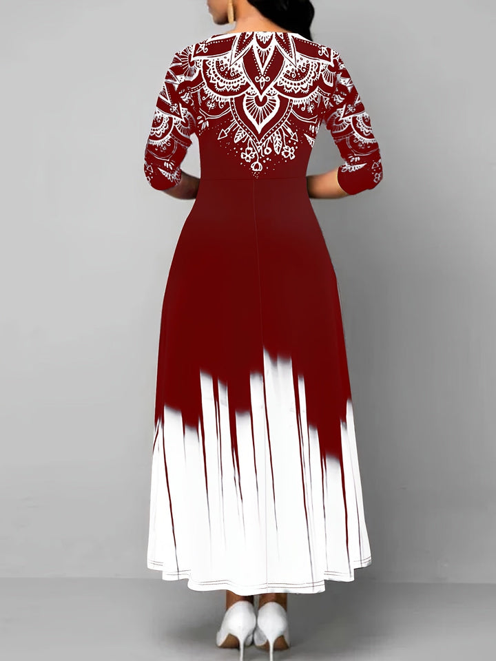 Clarisa | Vestido largo con estampado ornamental