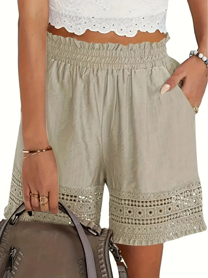 Iris | Shorts con cintura elasticada y calado