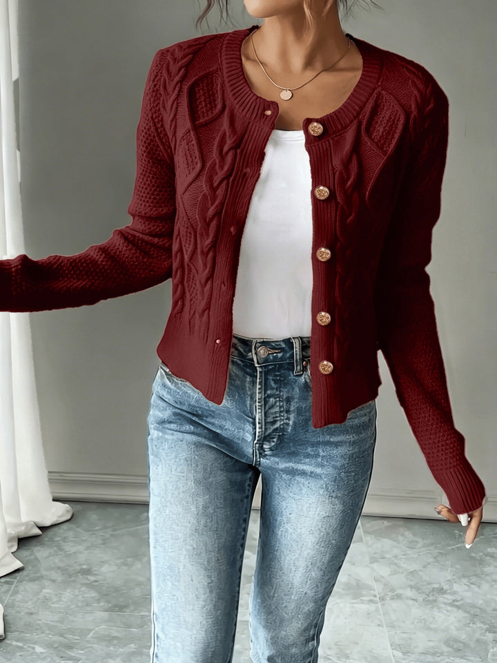 Begoña | Cardigan de punto trenzado con botones