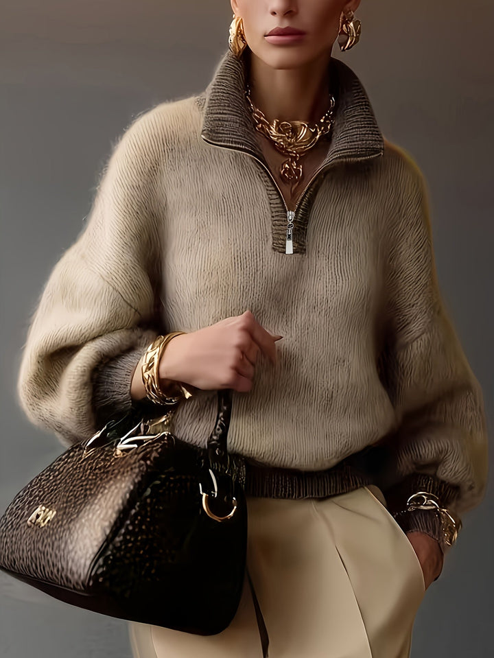Ana | Sweater holgado con medio cierre