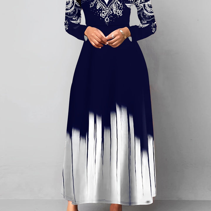 Clarisa | Vestido largo con estampado ornamental
