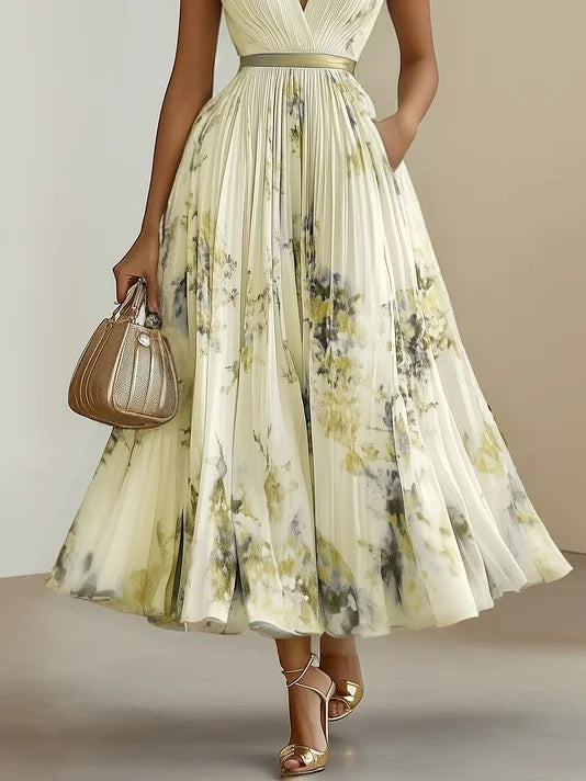 Jeannette | Vestido largo sin mangas con escote en V