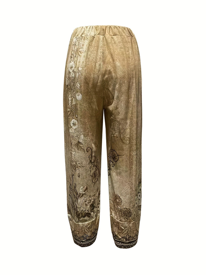 Aymara | Pantalón capri con estampado botánico