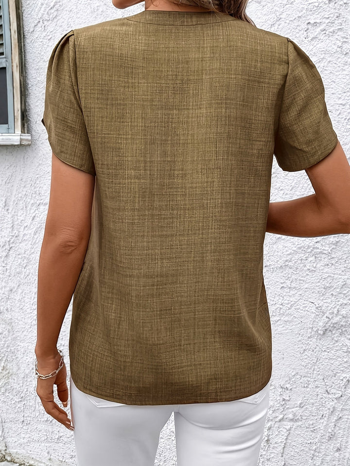 Magaly | Blusa manga pétalo con escote en V