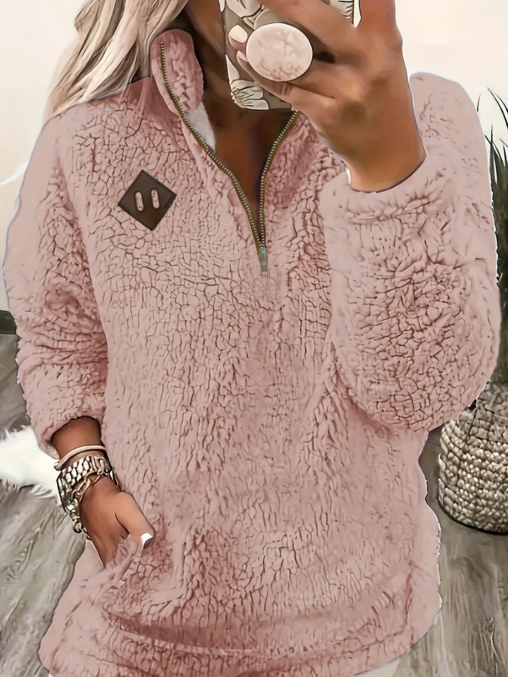 Tiare | Pullover peludo con media cremallera