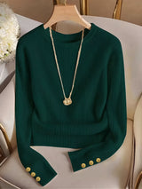 Kimberly | Sweater acanalado con botones en puños