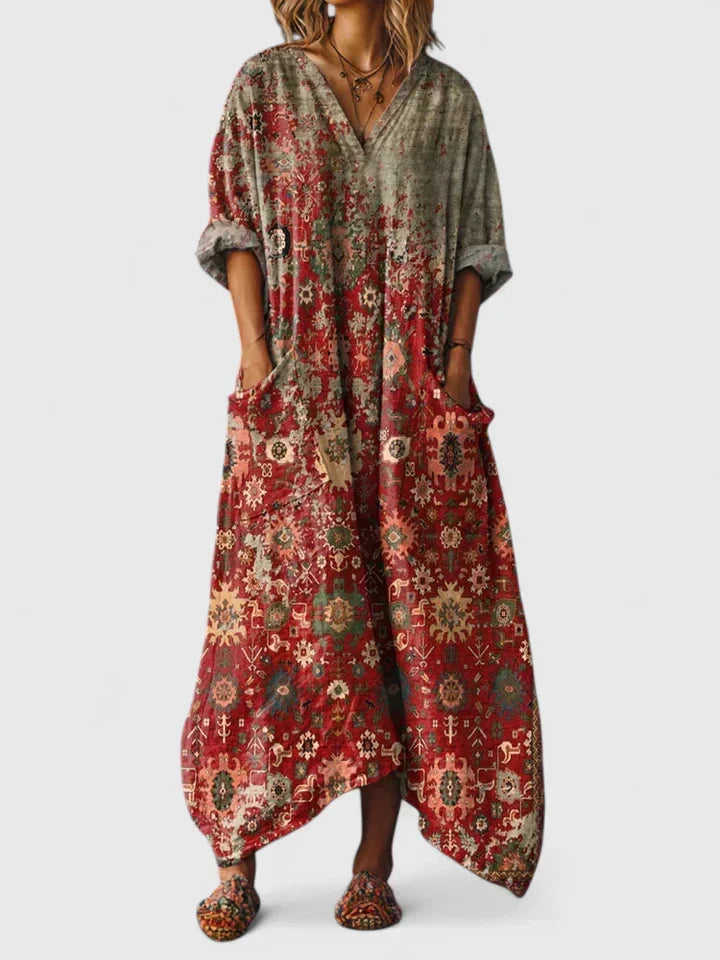 Fresia | Vestido largo oversize con bolsillos
