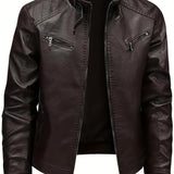 Demetrio | Chaqueta moto cuello alto para hombre