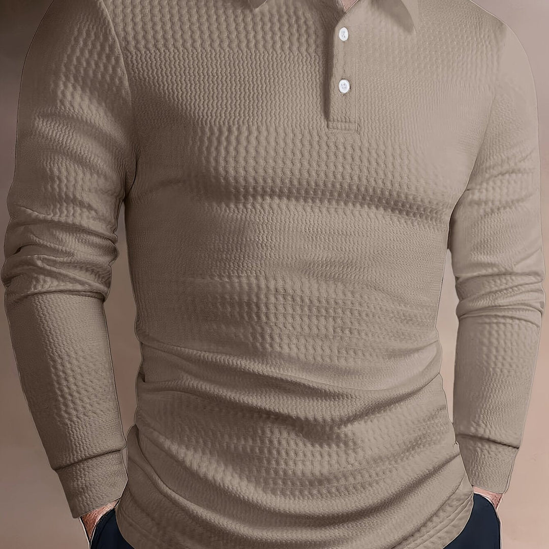 José | Polera polo texturada de manga larga