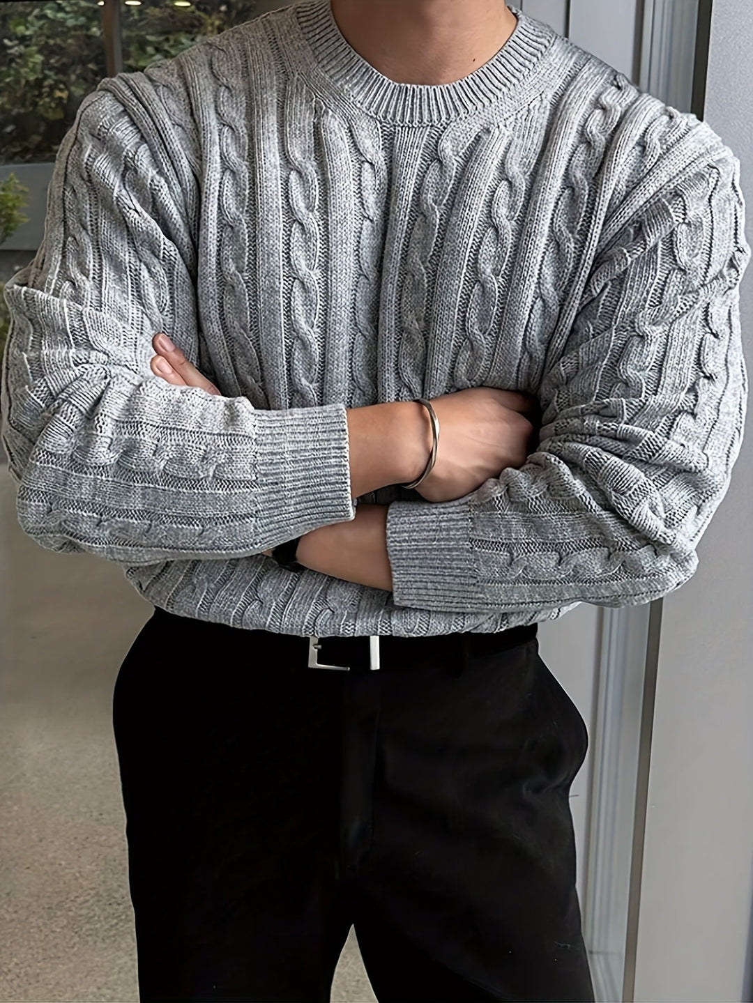 Mauro | Sweater de punto trenzado