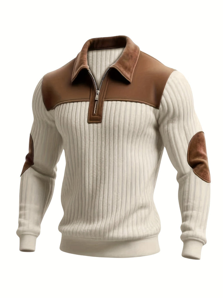 Dante | Sweater bicolor con cierre corto